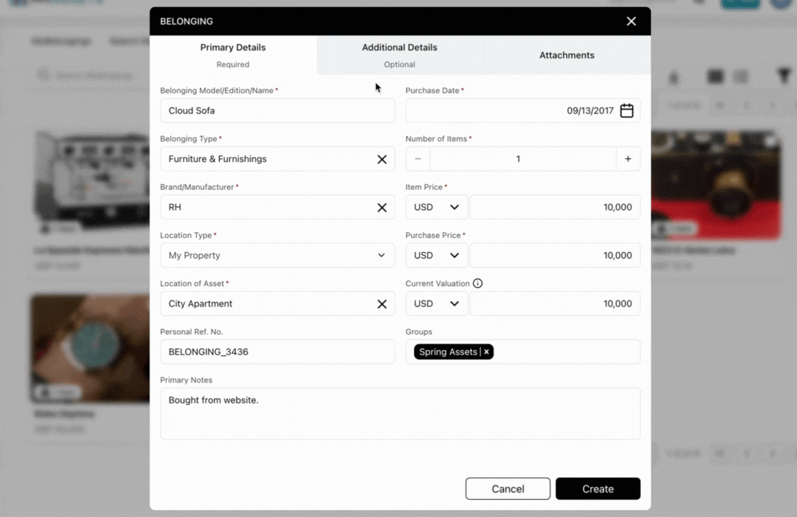 Adding Additional Details in MyAssets.gif