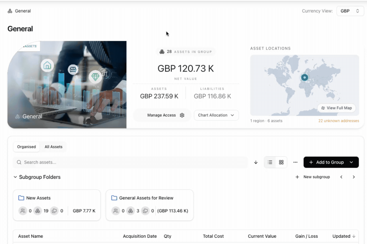 General Dashboard in MyAssets.gif