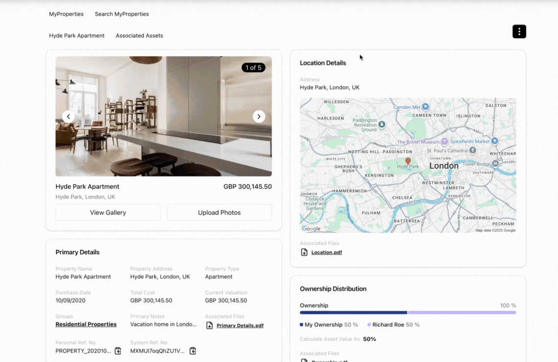 How to add valuation for assets in MyAssets.gif