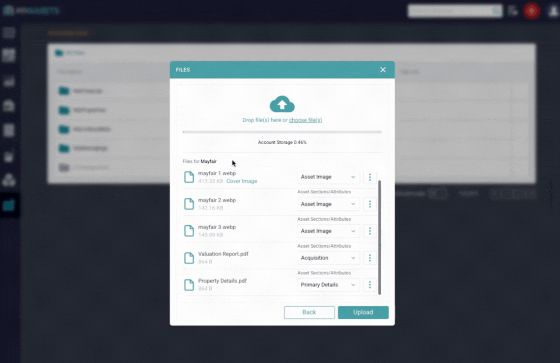 Select the Asset Section or Attribute as the location of your files for each asset.gif