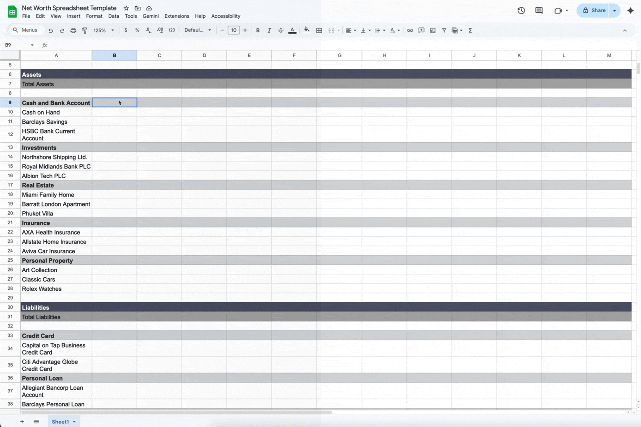 how to make net worth tracker google sheets.gif